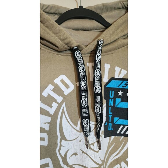 Ecko Unltd. Mens Graphic Hoodie Y2K Brown Tan World Famous Rhino Pullover Size S - Picture 5 of 15
